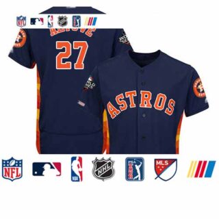 Astros #27 Jose Altuve Navy Blue Flexbase Authentic Collection 2019 World Series Bound Stitched Baseball Jersey
