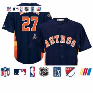 Astros #27 Jose Altuve Navy Blue New Cool Base 2019 World Series Bound Stitched Baseball Jersey