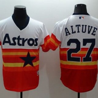 Astros #27 Jose Altuve White Orange Flexbase Authentic Collection Cooperstown Stitched MLB Jersey