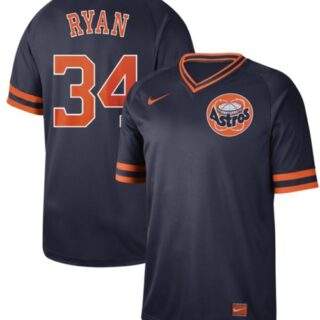 Astros #34 Nolan Ryan Navy Authentic Cooperstown Collection Stitched Baseball Jersey