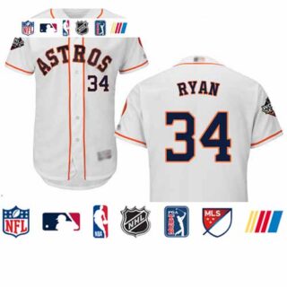 Astros #34 Nolan Ryan White Flexbase Authentic Collection 2019 World Series Bound Stitched Baseball Jersey