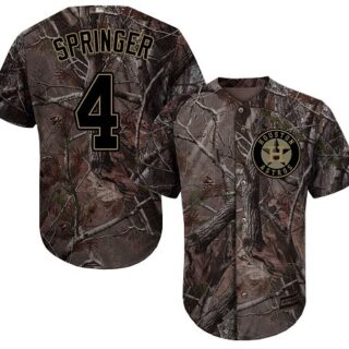 Astros #4 George Springer Camo Realtree Collection Cool Base Stitched Baseball Jersey
