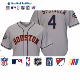 Astros #4 George Springer Grey New Cool Base 2019 World Series Bound Stitched Baseball Jersey