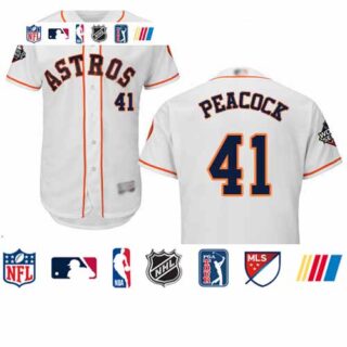 Astros #41 Brad Peacock White Flexbase Authentic Collection 2019 World Series Bound Stitched Baseball Jersey