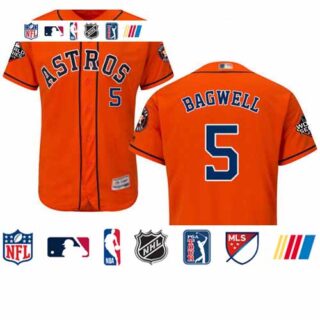 Astros #5 Jeff Bagwell Orange Flexbase Authentic Collection 2019 World Series Bound Stitched Baseball Jersey