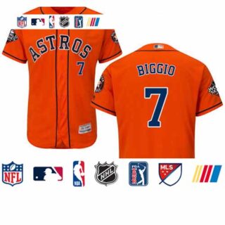 Astros #7 Craig Biggio Orange Flexbase Authentic Collection 2019 World Series Bound Stitched Baseball Jersey