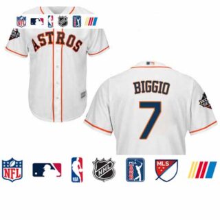 Astros #7 Craig Biggio White New Cool Base 2019 World Series Bound Stitched Baseball Jersey