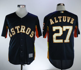 Astros 27 Jose Altuve Navy 2018 Gold Program Cool Base Jersey