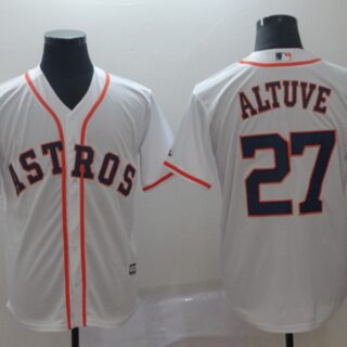 Astros 27 Jose Altuve White Cool Base Jersey