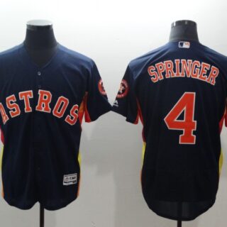 Astros 4 George Springer Navy Flexbase Jersey