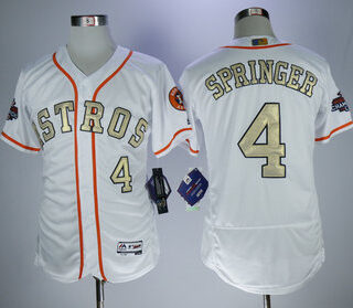 Astros 4 George Springer White 2018 Gold Program Flexbase Jersey