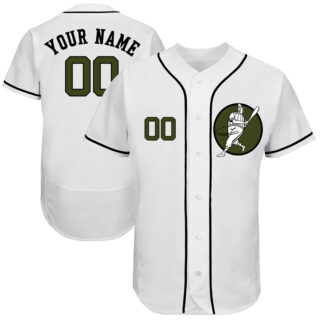 Astros White Men's Customized Green Logo New Design Jersey