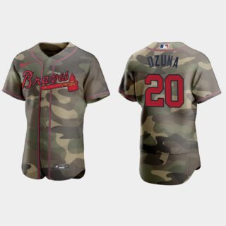Atlanta Braves #20 Marcell Ozuna Men's Nike 2021 Armed Forces Day Authentic MLB Jersey -Camo