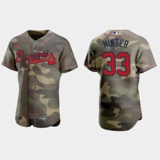 Atlanta Braves #33 A.J. Minter Men's Nike 2021 Armed Forces Day Authentic MLB Jersey -Camo