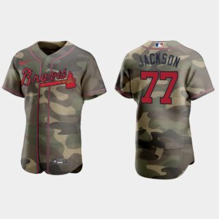 Atlanta Braves #77 Luke Jackson Men's Nike 2021 Armed Forces Day Authentic MLB Jersey -Camo