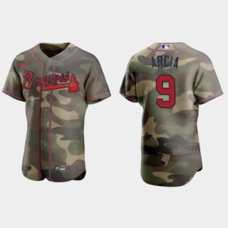 Atlanta Braves #9 Orlando Arcia Men's Nike 2021 Armed Forces Day Authentic MLB Jersey -Camo