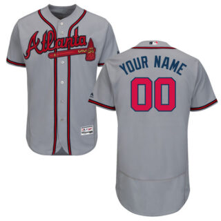 Atlanta Braves Gray Men's Customized Flexbase Jersey