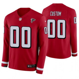 Atlanta Falcons Custom Red Therma Long Sleeve Jersey