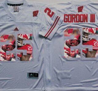 Badgers #25 Melvin Gordon III White Player Fashion Stitched NCAA Jersey