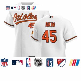 Baltimore Orioles #45 Keegan Akin Men's Nike White Home 2020 Authentic Player MLB Jersey