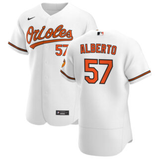 Baltimore Orioles #57 Hanser Alberto Men's Nike White Home 2020 Authentic Player MLB Jersey
