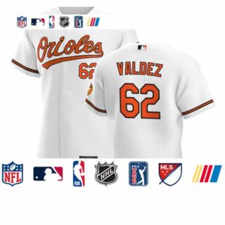 Baltimore Orioles #62 Cesar Valdez Men's Nike White Home 2020 Authentic Player MLB Jersey