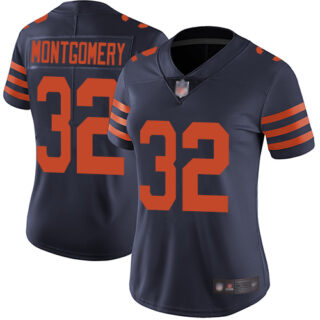 Bears #32 David Montgomery Navy Blue Alternate Women's Stitched Football Vapor Untouchable Limited Jersey