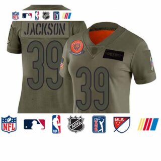 Bears #39 Eddie Jackson Camo Women's Stitched Football Limited 2019 Salute to Service Jersey