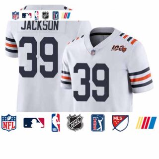 Bears #39 Eddie Jackson White Alternate Youth Stitched Football Vapor Untouchable Limited 100th Season Jersey