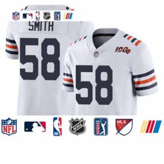 Bears #58 Roquan Smith White Alternate Men's Stitched Football Vapor Untouchable Limited 100th Season Jersey