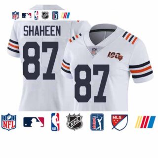 Bears #87 Adam Shaheen White Alternate Women's Stitched Football Vapor Untouchable Limited 100th Season Jersey