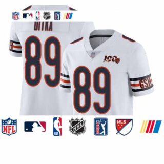 Bears #89 Mike Ditka White Men's Stitched Football 100th Season Vapor Limited Jersey