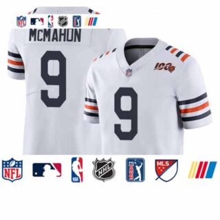 Bears #9 Jim McMahon White Alternate Men's Stitched Football Vapor Untouchable Limited 100th Season Jersey