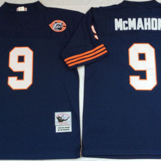 Bears 9 Jim McMahon Navy 1985 M&N Throwback Jersey