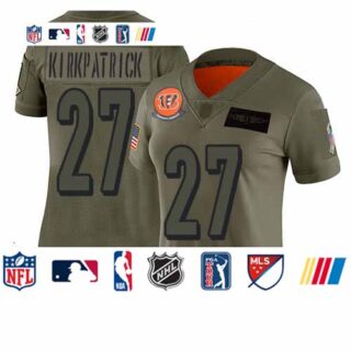 Bengals #27 Dre Kirkpatrick Camo Women's Stitched Football Limited 2019 Salute to Service Jersey