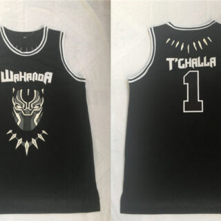 Black Panther 1 T'Challa Black Movie Basketball Jersey