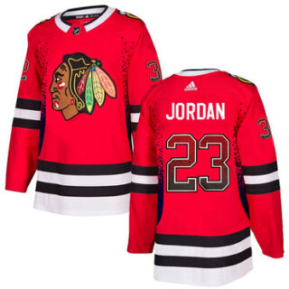 Blackhawks 23 Michael Jordan Red Drift Fashion Adidas Jersey