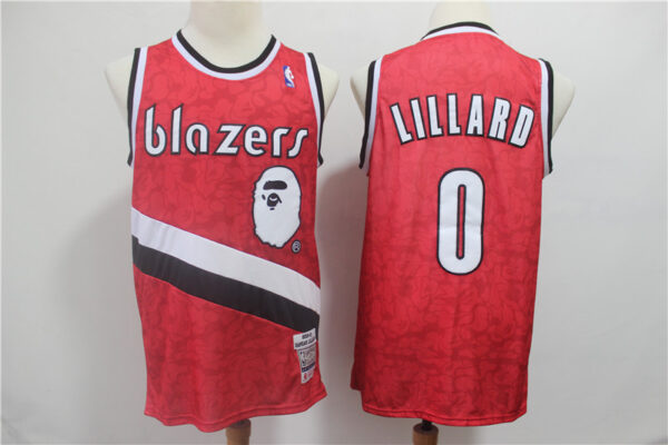 Blazers 0 Damian Lillard Red 2018-19 Hardwood Classics Jersey