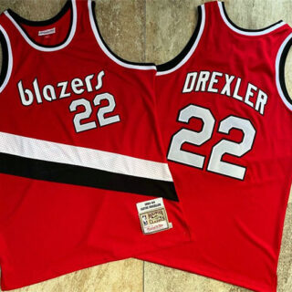 Blazers 22 Clyde Drexler Red 1983-84 Hardwood Classics Swingman Jersey