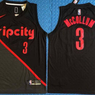 Blazers 3 C.J. McCollum Black City Edition Nike Swingman Jersey