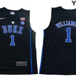 Blue Devils #1 Zion Williamson Black Basketball Elite Stitched Youth College Jersey