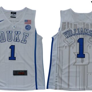 Blue Devils #1 Zion Williamson White Basketball Elite Stitched Youth College Jersey