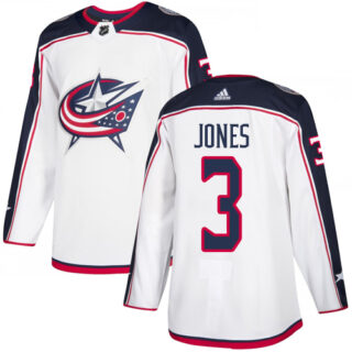 Blue Jackets #3 Seth Jones White Road Authentic Stitched Hockey Jersey
