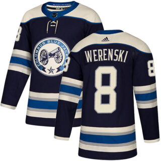 Blue Jackets #8 Zach Werenski Navy Alternate Authentic Stitched Hockey Jersey