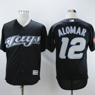 Blue Jays 12 Roberto Alomar Black 2008 Turn Back The Clock Jersey
