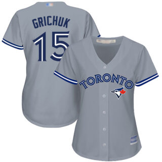 Blue Jays #15 Randal Grichuk Grey Road Women's Stitched Baseball Jersey