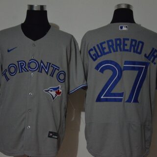 Blue Jays 27 Vladimir Guerrero Jr. Gray 2020 Nike Flexbase Jersey