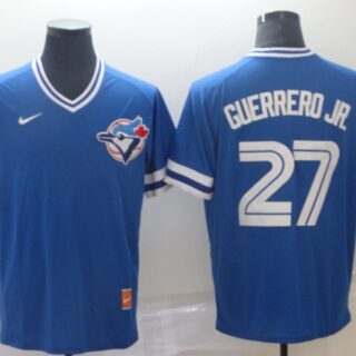 Blue Jays 27 Vladimir Guerrero Jr. Royal Throwback Jersey