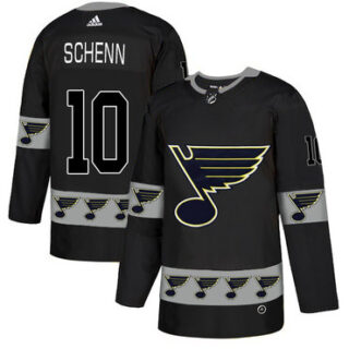 Blues 10 Brayden Schenn Black Team Logos Fashion Adidas Jersey