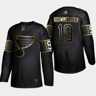 Blues 19 Jay Bouwmeester Black Gold Adidas Jersey